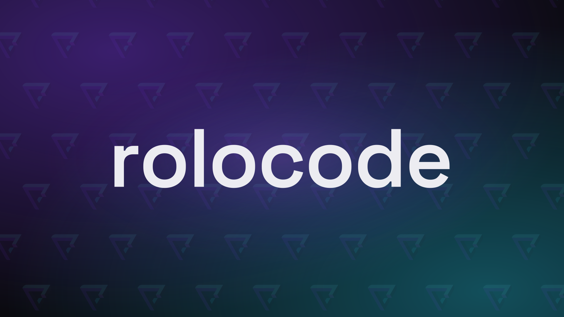 Rolocode 16:9 cover — the wordmark over a faint mark pattern